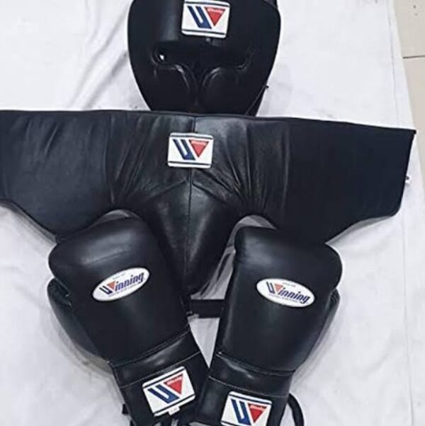 Boxing Gloves Winning Head Guard Head Gear, Groin Guard Set .